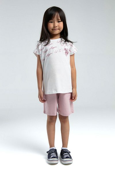 U.S. Polo Assn. U.S. Polo Assn. Girl's Pink Bermuda Suit