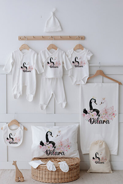 Astral Baby İsimli %100 Organik Pamuk 12'li Hastane Çıkışı İki Kuğu