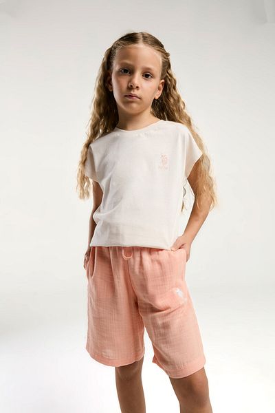 U.S. Polo Assn. U.S. Polo Assn. Girl's Cream Bermuda Suit