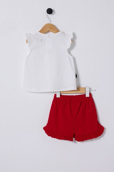 U.S. Polo Assn. قاعدة. بولو أسن. طقم طفلة بيضاء