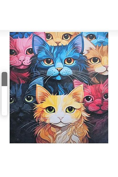 OZN AKSESUAR 27X33 cm Cats Pattern 5D Diamond Stone Embroidered Kit