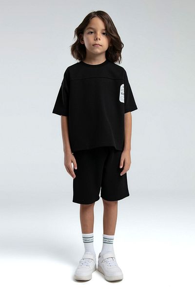 Rolypoly Boy's Black Bermuda Suit