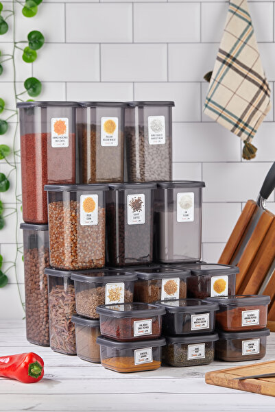Home 72 Pieces Food and Pulses Set - Storage Container with Labels