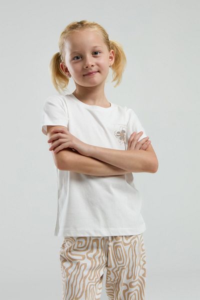 Arnetta Costum de pijama alb cu maneca scurta pentru fete