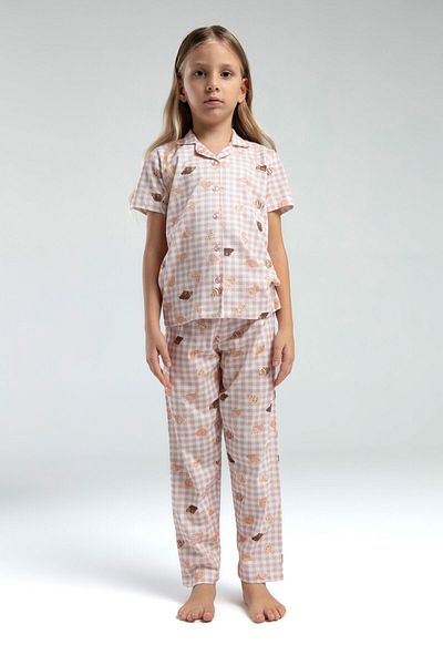 Rolypoly Set pijama cămașă albă pentru fetiță