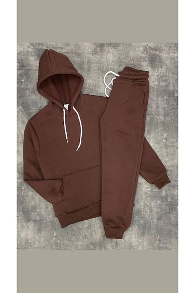 ESKİŞEHİR YUMURCAK Children's Brown Three String Tracksuit Set