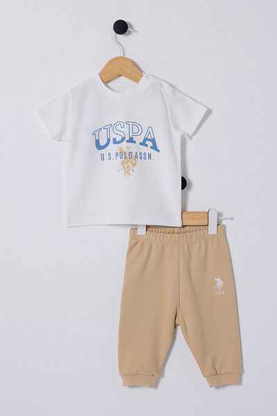U.S. Polo Assn. Baby Boy White Baby Set