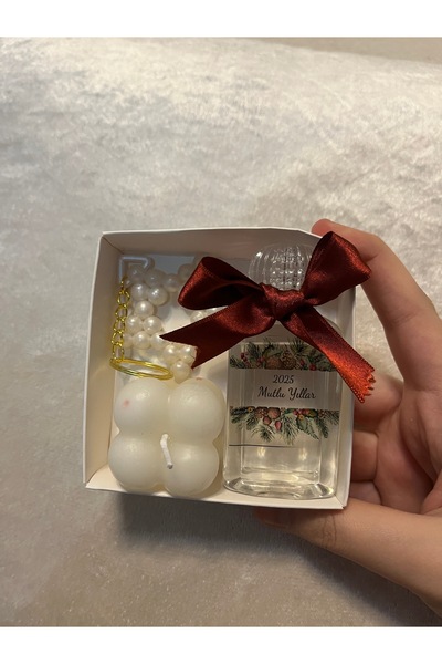 Febecandle Mum + Anahtarlık + Kolonya Set Yılbaşı Hediyelik 1 ADET