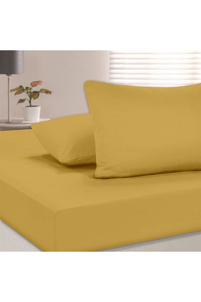 Evim 100% Cotton Akfil Flat Sheet Set Single 160X240 cm Mustard