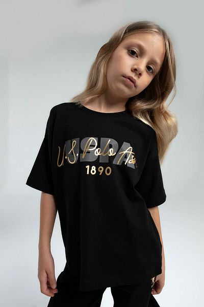 U.S. Polo Assn. BAZA. Polo Assn. Costum Bermude Negru pentru Fata