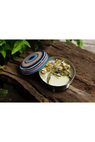 Adel Dekoratif Aşk&Sevgi Enerjisi Mistik Hediyelik Papatya Kokulu Kutu %100 Doğal Soya Wax Mum El Yapımı