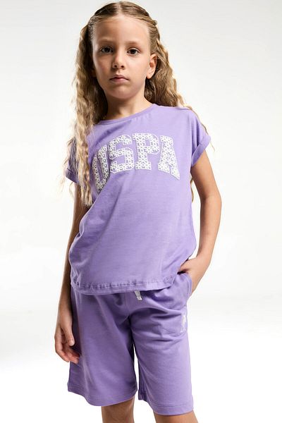 U.S. Polo Assn. Girl's Purple Bermuda Set