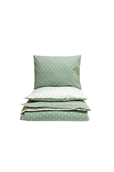 MundoLindo Комплект завивки от 4 части, ментово бяло на точки, 100% естествен...