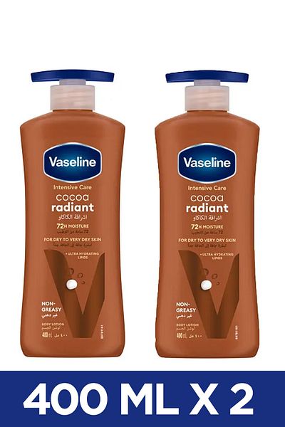 Vaseline فازلين مرطب للجسم واليدين برائحة الكاكاو، 400 مل، خالي من أشعة الشمس