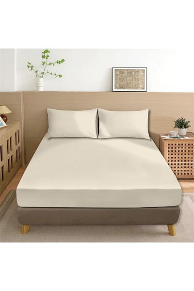 Evim 100% Cotton Akfil Flat Sheet Set 160X240 cm Cream Single