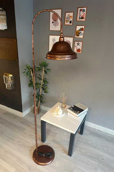 Bamyum Patina Lambader Hareketli Başlık Modern Dekoratif Metal Oturma Odası Çalışma Odası Zemin Lambası