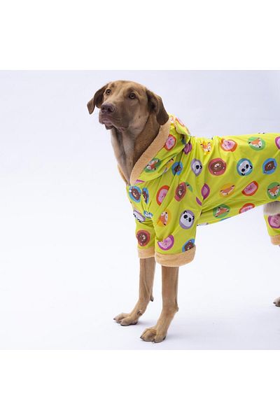 Pettrend Green Animals Large Dog Coat Large Breed Raincoat Dog Apparel