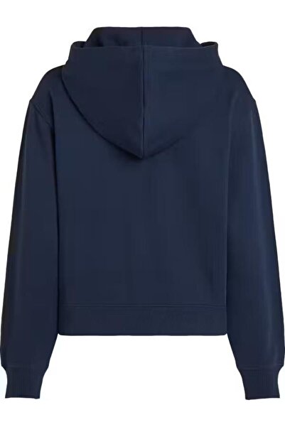 Tommy Hilfiger Kadın Fermuarlı Kapüşonlu Sweatshirt - Lacivert