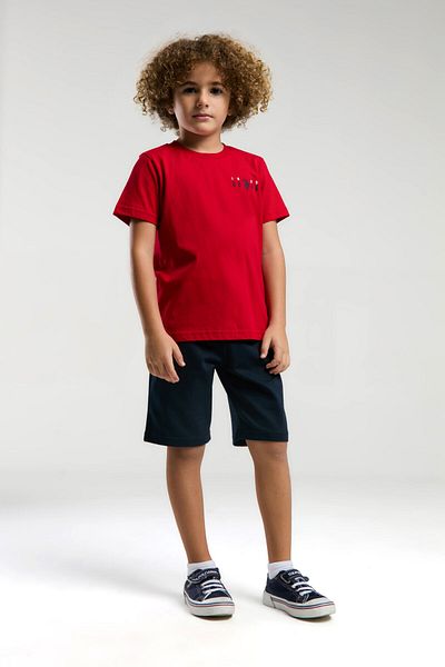 U.S. Polo Assn. قاعدة. بولو أسن. بدلة برمودا حمراء للأولاد