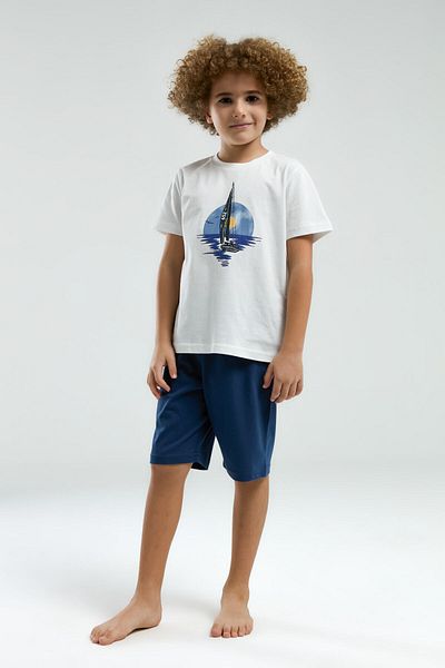 Arnetta Kids Boys White Ecpbermuda Suit