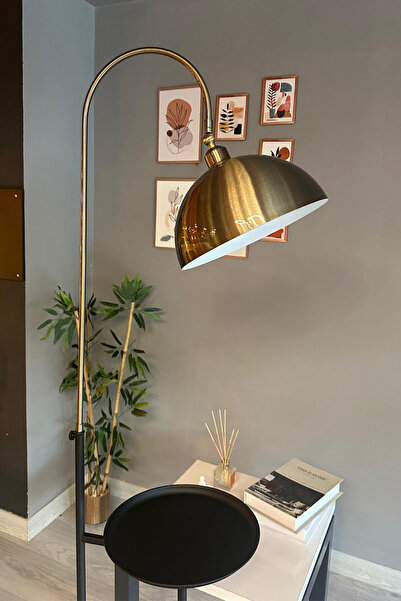 Bamyum Eskitme-Siyah Lambader Hareketli Başlık Sehpalı Modern Dekoratif Metal Oturma Odası Çalışma Odası