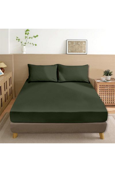 Evim 100% Cotton Akfil Flat Sheet Set Single 160X240 cm Dark Green