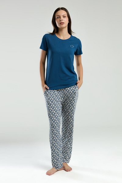 Arnetta Women's Navy Short Sleeve Pajama Set