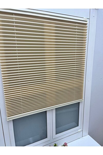 YAZAR HOME Bej Katlanır Cam Balkon Perdesi - Ofis Perdesi - Ev Perdesi - Salo...