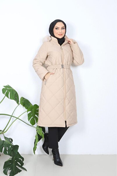 GLR&GYM GÜNAY KADIN KEMERLİ ASTARLI KAPİTONE MONT