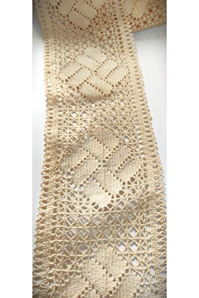 TUNCAY TEKSTİL buldan otantik ara kare dantel pamuklu doğal 5 mt