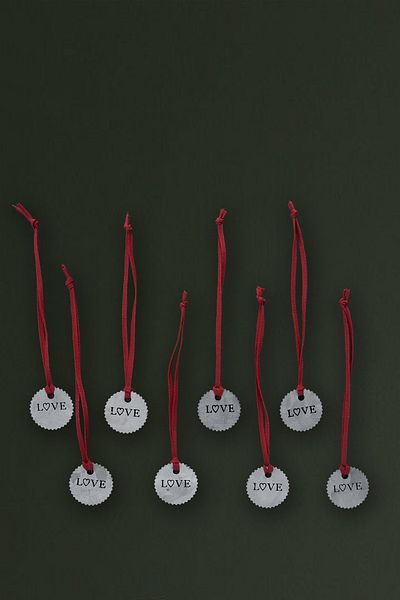 Barine Love Written Antique Metal Στολίδι Χριστουγεννιάτικου Δέντρου 8 Τεμάχια