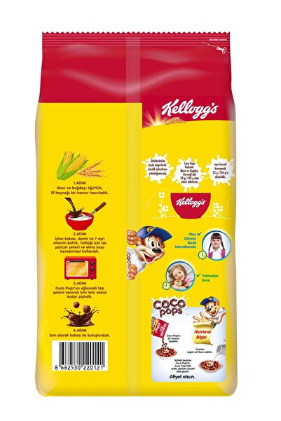 Kellogg's Coco Pops Topları 700 gr X 12 Adet, Lif, Demir Ve 7 Vitamin Içerir