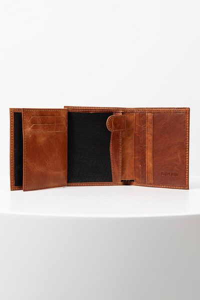 BAYDERİ Santo Genuine Leather Men's Wallet with Small Excess Card Container