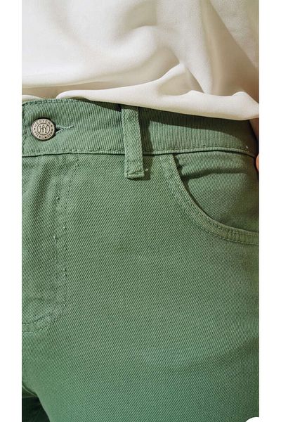 Asia VERDE MOM JEANS PANTALONI DE BLANCI BOYFREND CU LICRA CU TALIE ÎNALTĂ