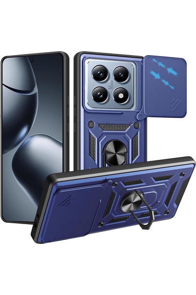 m.tk moveteck Xiaomi Mi 14T Pro Kılıf Kamera Korumalı Sürgülü Yüzüklü Standlı...