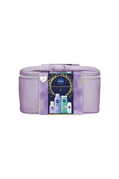NIVEA Set cadou Smooth pentru femei, Lotiune de corp 250 ml, Gel de dus 250 ml, Roll-on Deo Micelar 100 ml