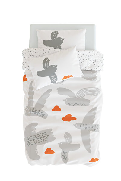 itsybitsy Double Sided Organic Single Children's Duvet Cover Set - Bird Patte...