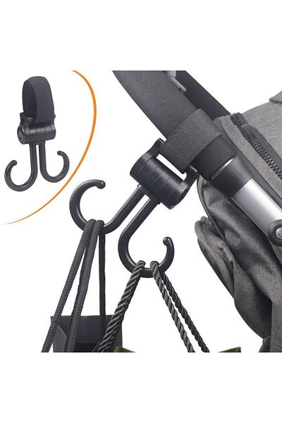Buffer ®   Velcro Goods Carrying Apparatus 360 Degree Rotatable Plastic Hook Compatible for Baby Stroller