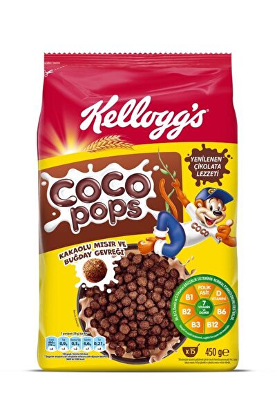 Kellogg's Coco Pops Çikolatalı Buğday Ve Mısır Gevreği 450 Gr, Lif,demir Ve 6 Vitamin Içerir