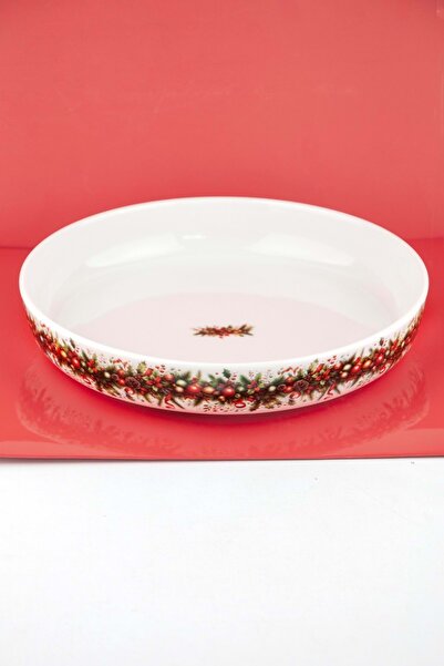 Bursa Porselen Dekor Holly jolly büyük boy porselen salata kasesi