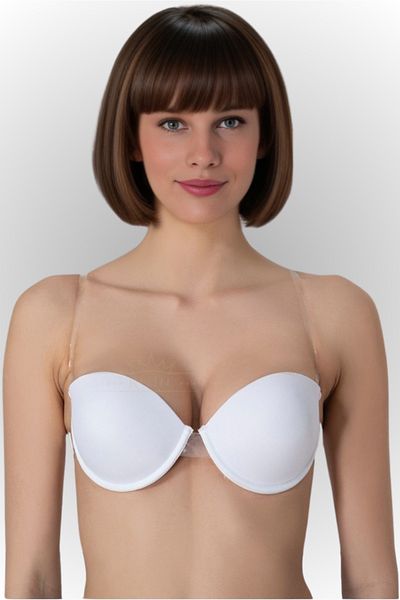 KUIN Sutien decoltat transparent cu spate de susținere (nunta, logodna, henna, absolvire, sutien rochie de seară)