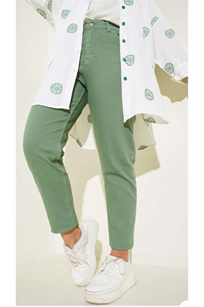 Asia Green Mom Jeans High Waist Licra Boyfrend Jeans Pants