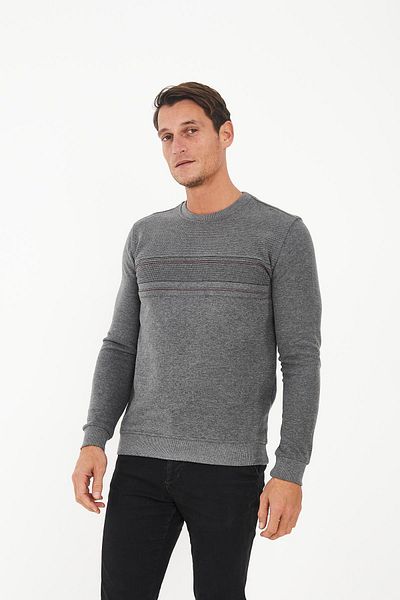 Maccali Men's Ecosoft Comfort Basic Long Winter Gray Sweatshirt