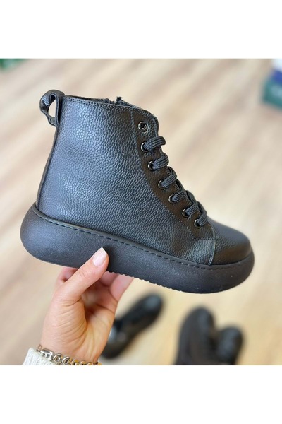 New Optimal Kadın Yüksek Taban Su Geçirmez Spor Ortopedik Deri Bot