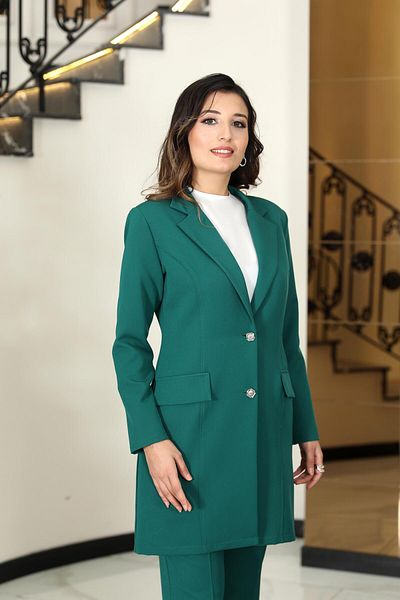 Modaviki Emerald Parla Mono Collar Jacket Set - Elb70