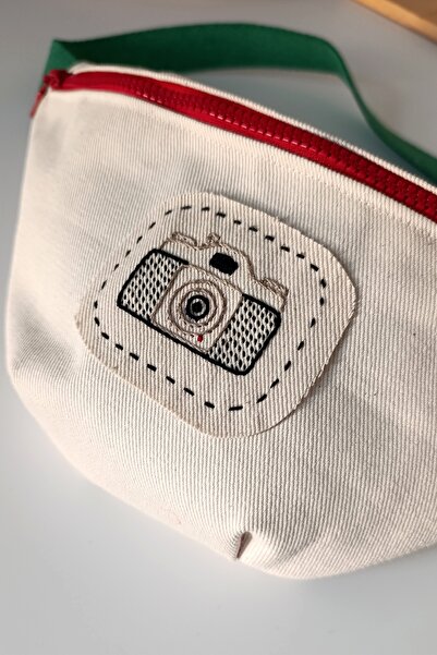 Mori Accessories Morii Vintage Camera Nakışlı El Yapımı Bel Çantası