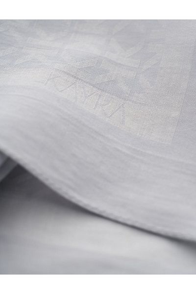 Kayra Ανοιχτό γκρι βαμβακερό κασκόλ με λογότυπο K