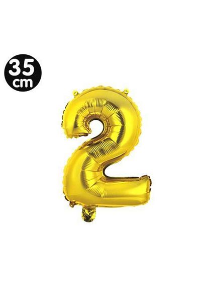 Parti Dükkanım 2 Number Foil Balloons Gold (35 cm)