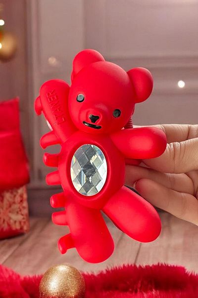 TAKIŞTIR Red Color Teddy Bear Figured Stone Detailed Latch Buckle