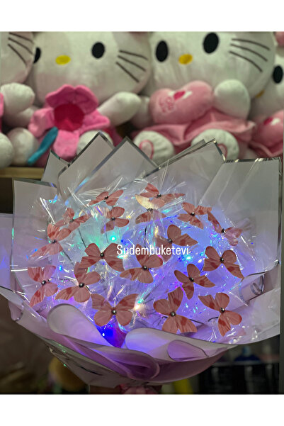 Acilbirbuket Kelebek buketi led ışıklı Sudembuketevi